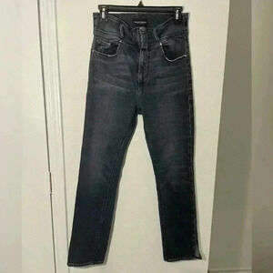 Black Orchid High Waisted Distressed Black Straight Leg Denim Jeans Size 27